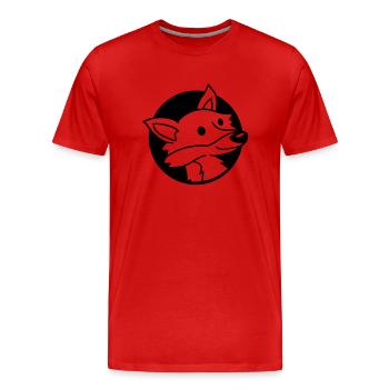 trou de renard roux renard sauvage animal peeps visage tête - T-shirt bio Premium Homme - rouge - Devant - Damien (186cm)