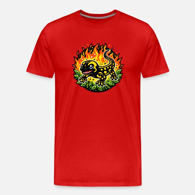 Feuersalamander - Männer Premium Bio T-Shirt - Rot