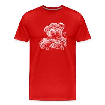 Teddybär - Männer Premium Bio T-Shirt - Rot - Vorne - Damien (186cm)