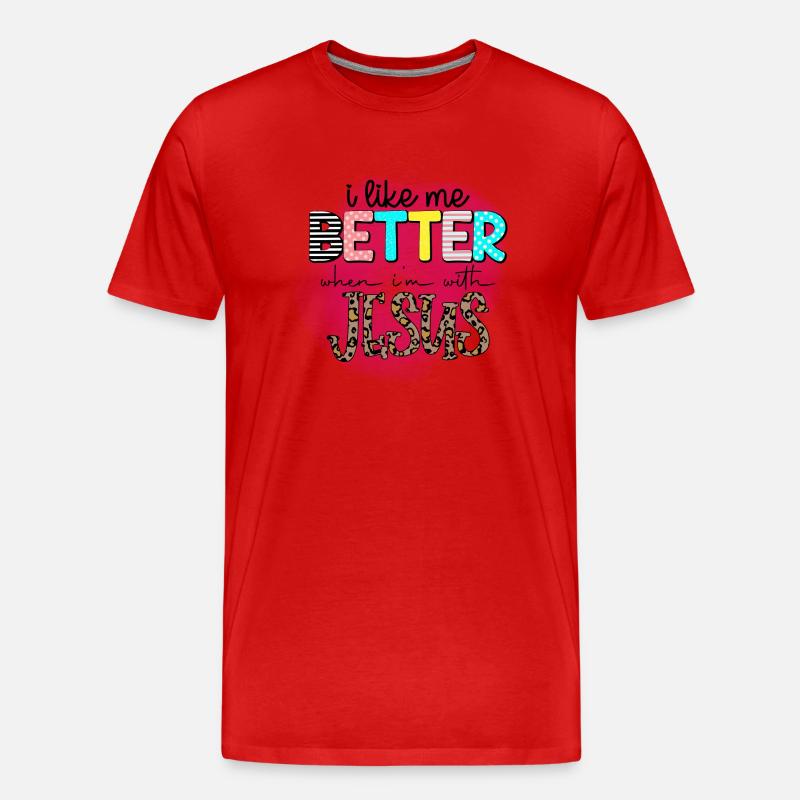 Besser mit Jesus - Männer Premium Bio T-Shirt - Rot