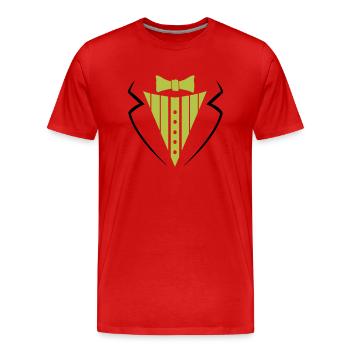 anzug texedo - Männer Premium Bio T-Shirt - Rot - Vorne - Damien (186cm)