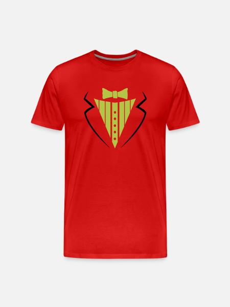 Suit Texedo - Men's Premium Organic T-Shirt - red