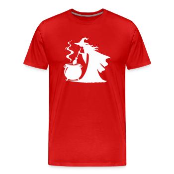 Witch Cooking Pot - Men's Premium Organic T-Shirt - red - Front - Damien (186cm)