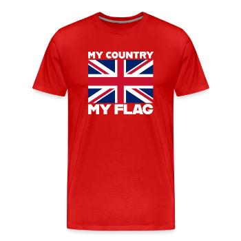 My Country -My Flag - Men's Premium Organic T-Shirt - red - Front - Damien (186cm)