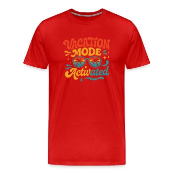 Plage Summer Vibes activée par le mode vacances - T-shirt bio Premium Homme - rouge - Devant - Damien (186cm)