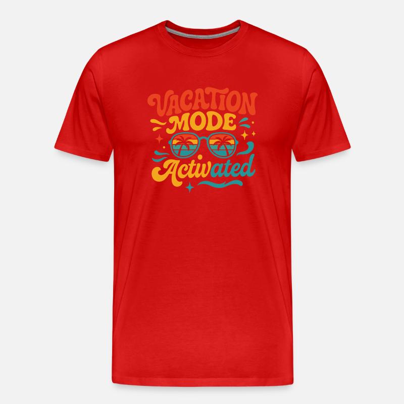 Plage Summer Vibes activée par le mode vacances - T-shirt bio Premium Homme - rouge