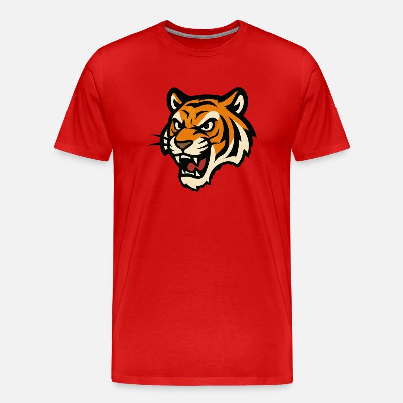 tiger comic - Männer Premium Bio T-Shirt - Rot