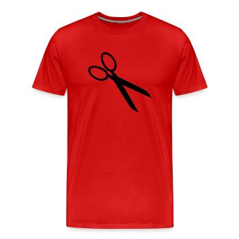 Schere - Männer Premium Bio T-Shirt - Rot - Vorne - Damien (186cm)