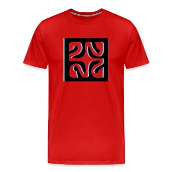 3d tattoo losange - T-shirt bio Premium Homme - rouge - Devant - Damien (186cm)