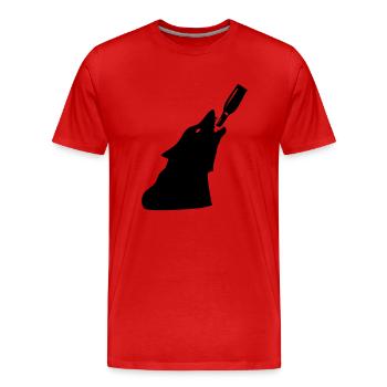 Besoffener Wolf - Männer Premium Bio T-Shirt - Rot - Vorne - Damien (186cm)