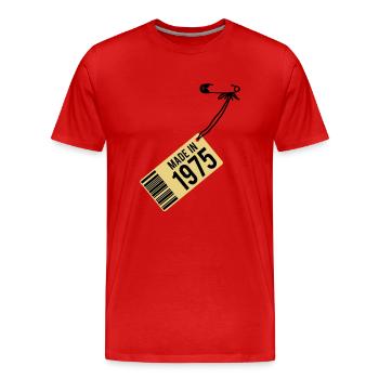Anniversaire T-shirt 1975 - T-shirt bio Premium Homme - rouge - Devant - Damien (186cm)
