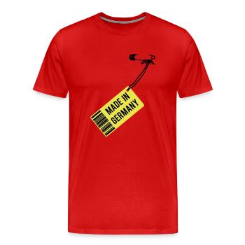 Made in Germany - Männer Premium Bio T-Shirt - Rot - Vorne - Damien (186cm)