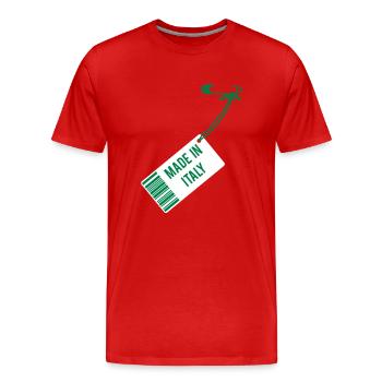 Made in Italy - T-shirt bio Premium Homme - rouge - Devant - Damien (186cm)