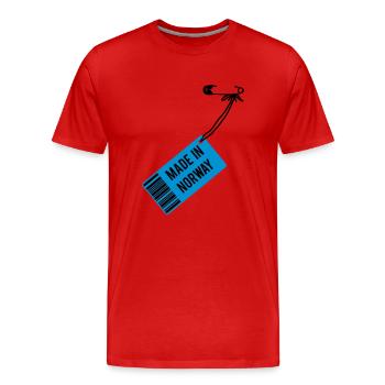 Fabriqué en Norvège - T-shirt bio Premium Homme - rouge - Devant - Damien (186cm)