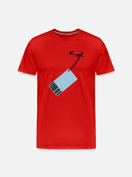 Preis-Schild - Männer Premium Bio T-Shirt - Rot