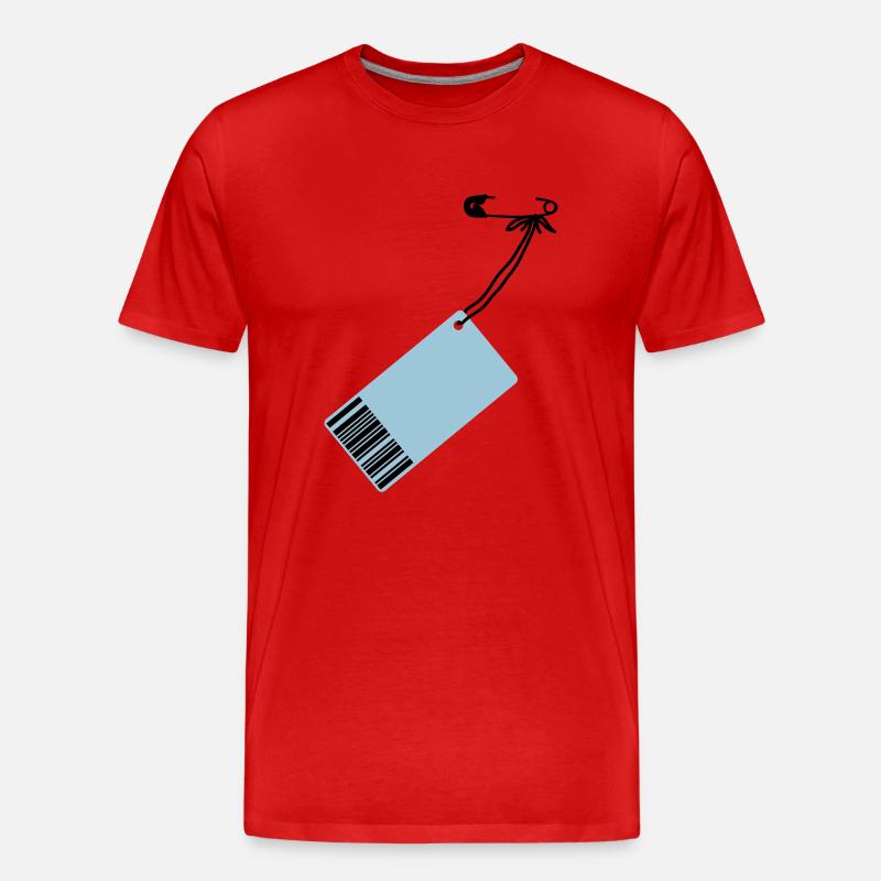 Preis-Schild - Männer Premium Bio T-Shirt - Rot