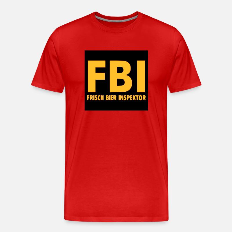 FBI - Männer Premium Bio T-Shirt - Rot