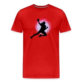 Eddy handball - T-shirt bio Premium Homme - rouge - Devant - Damien (186cm)