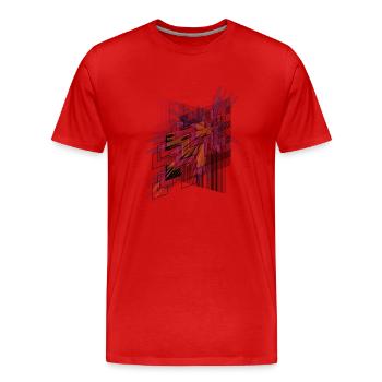 hyperspace5 - T-shirt bio Premium Homme - rouge - Devant - Damien (186cm)