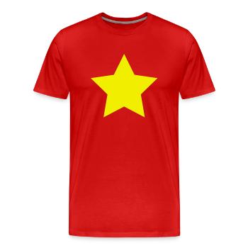 étoile jaune - T-shirt bio Premium Homme - rouge - Devant - Damien (186cm)