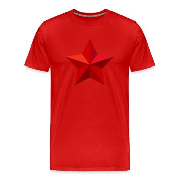 Red Star Red Star Christmas Crest Flag - Men's Premium Organic T-Shirt - red - Front - Damien (186cm)