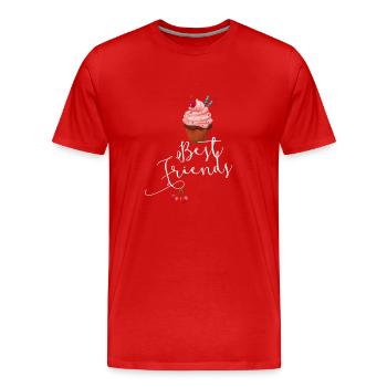 petit gâteau amitié doux doux meilleurs amis - T-shirt bio Premium Homme - rouge - Devant - Damien (186cm)