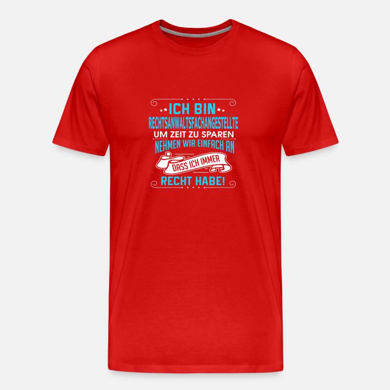 RECHTSANWALTSFACHANGESTELLTE - Männer Premium Bio T-Shirt - Rot