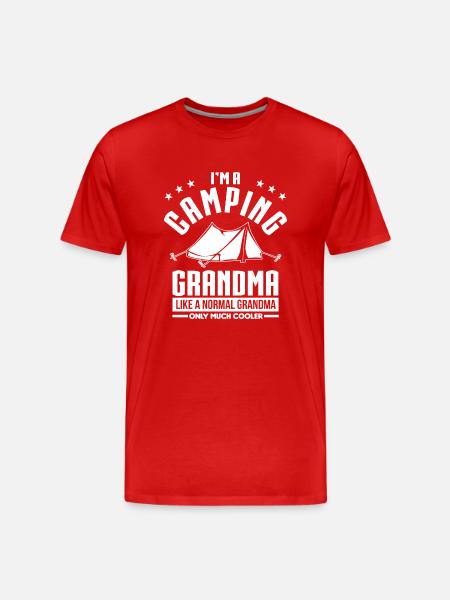 Camping Grandma - Männer Premium Bio T-Shirt - Rot