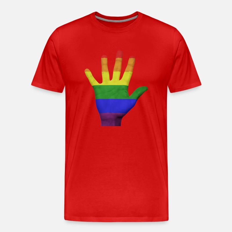 LGBT PRIDE Hand - Männer Premium Bio T-Shirt - Rot