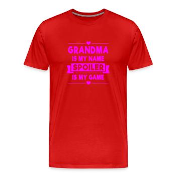 Grandma is my name Spoiler is my Game - T-shirt bio Premium Homme - rouge - Devant - Damien (186cm)