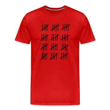 tage_zaehlen_60 - Männer Premium Bio T-Shirt - Rot - Vorne - Damien (186cm)