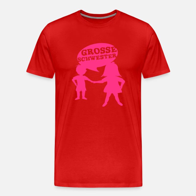 Grosse Schwester - Männer Premium Bio T-Shirt - Rot
