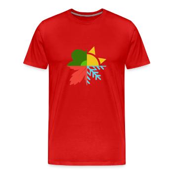 Vier Jahreszeiten Wetter Natur - Männer Premium Bio T-Shirt - Rot - Vorne - Damien (186cm)