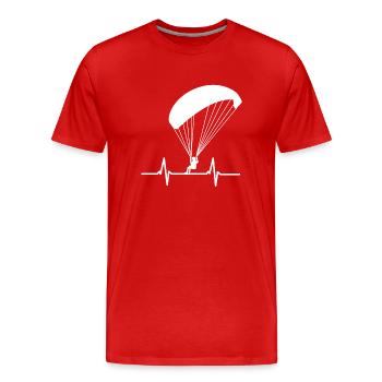 Parapente - heartbeat - parapente - T-shirt bio Premium Homme - rouge - Devant - Damien (186cm)