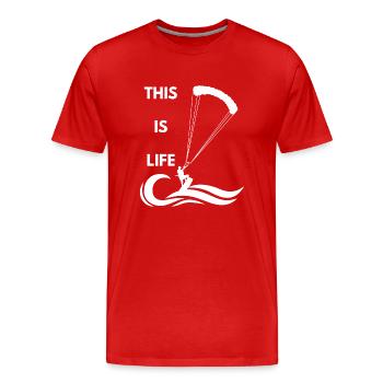 Kitesurf - Kitesurf - Kitesurf - Cadeau - T-shirt bio Premium Homme - rouge - Devant - Damien (186cm)