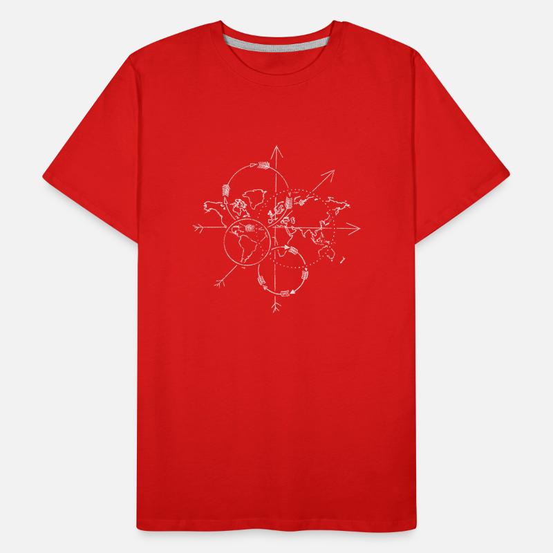 Cardinal directions Map World map Compass Men's Premium Organic T-Shirt