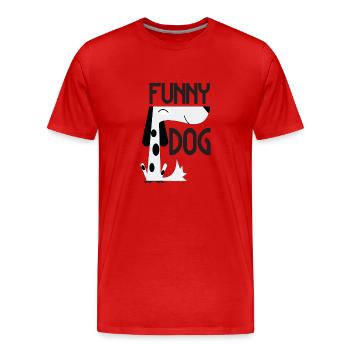 Chien drôle - Chien drôle - T-shirt bio Premium Homme - rouge - Devant - Damien (186cm)