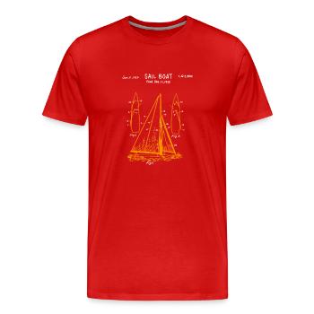 Segelboot, Sail Boat, Segler Geschenk - Männer Premium Bio T-Shirt - Rot - Vorne - Damien (186cm)