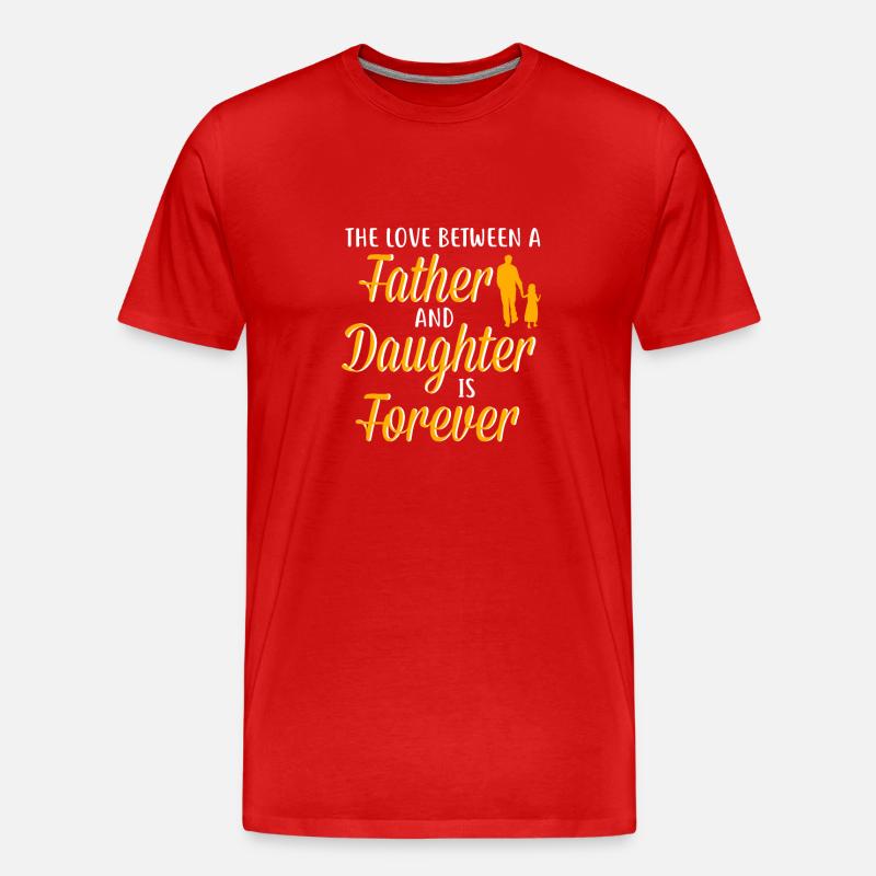 Vater und Tochter - Männer Premium Bio T-Shirt - Rot