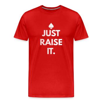 Poker - Poker - Jeu de cartes - Cartes - Raise - T-shirt bio Premium Homme - rouge - Devant - Damien (186cm)