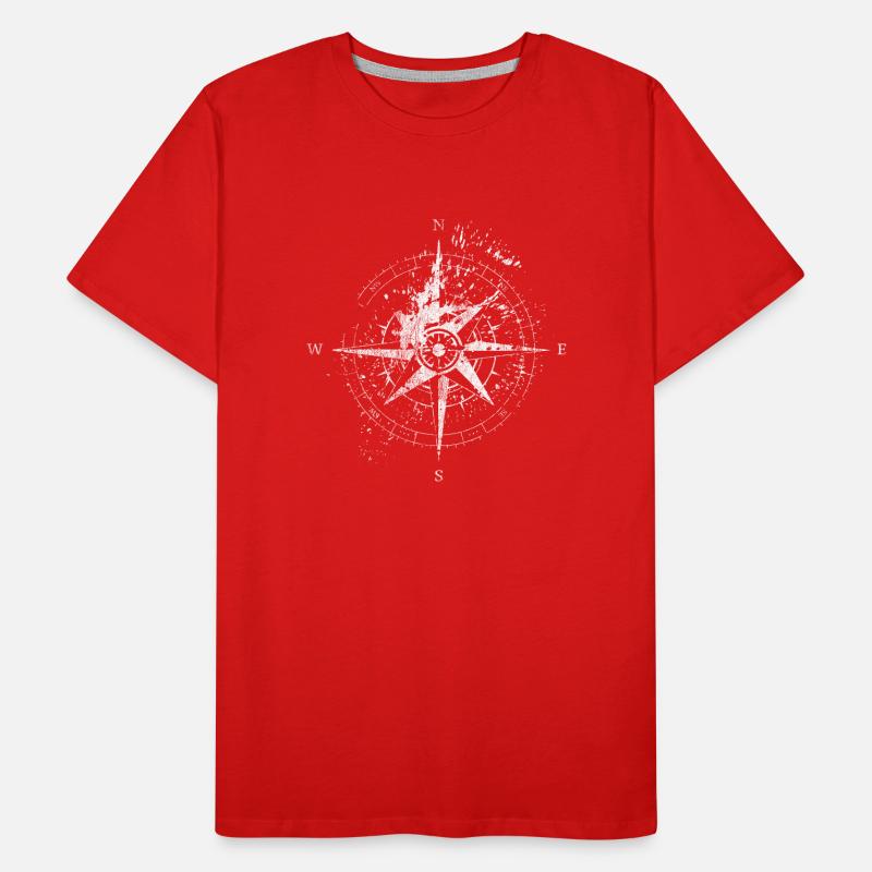 Cardinal directions Map World map Compass Men's Premium Organic T-Shirt