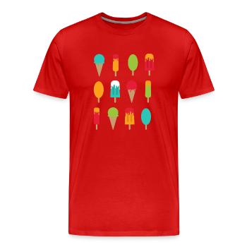Eis, Eis und nochmehr Eis | Sommer Shirt - Männer Premium Bio T-Shirt - Rot - Vorne - Damien (186cm)