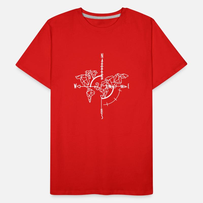 Directions Map World Map Compass Men's Premium Organic T-Shirt
