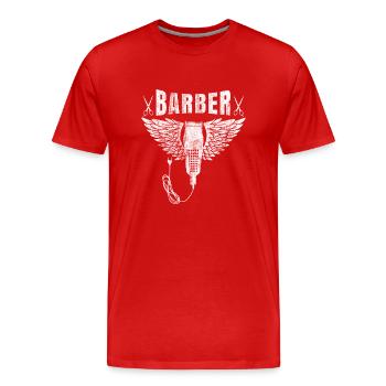Barber shop barbers barber shirt gift beard - Men's Premium Organic T-Shirt - red - Front - Damien (186cm)