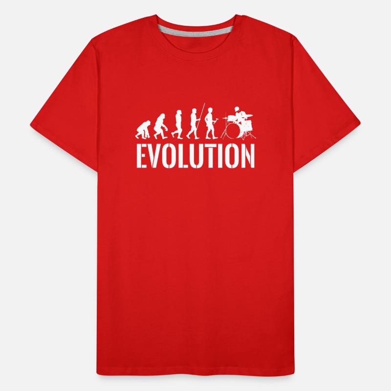 Drummer - Schlagzeug - Evolution - Schlagzeuger Männer Premium Bio T-Shirt