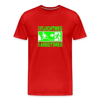 Escape Fire Department Feu d'urgence Exit Fire Gift - T-shirt bio Premium Homme - rouge - Devant - Damien (186cm)