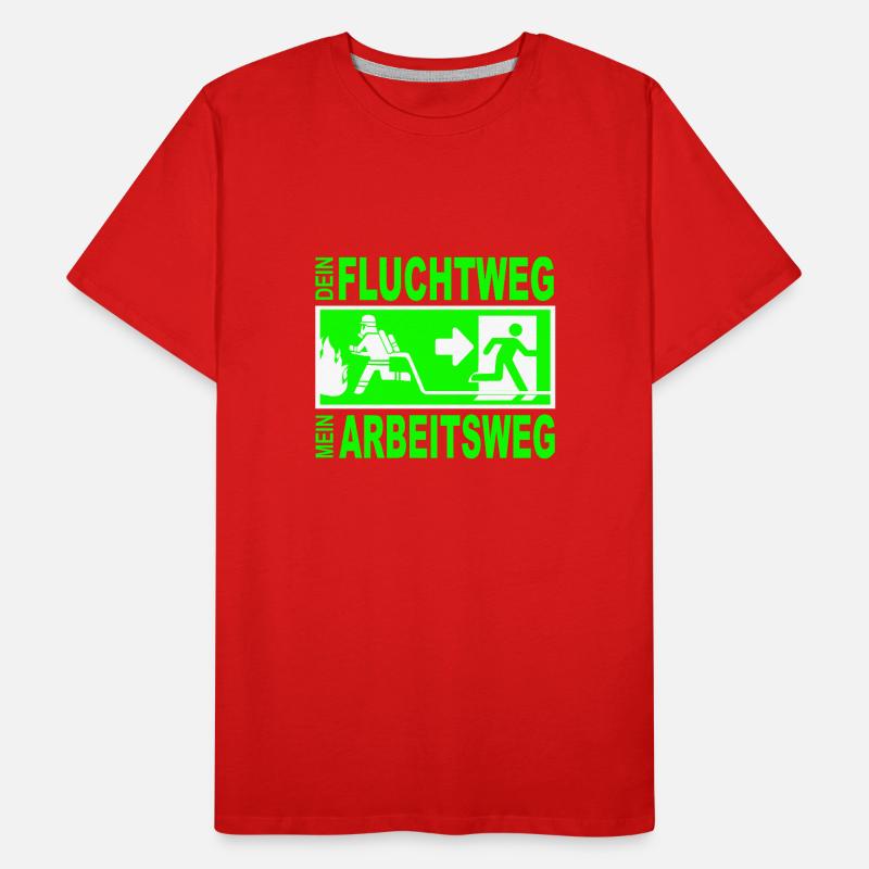 Escape Fire Department Fire Emergency Exit Fire Gift Men's Premium Organic T-Shirt