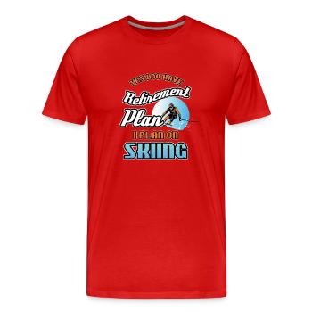 Plan de retraite sur le ski - T-shirt bio Premium Homme - rouge - Devant - Damien (186cm)