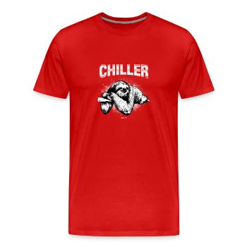 CHILLER Sloth Sloth Cadeau - T-shirt bio Premium Homme - rouge - Devant - Damien (186cm)