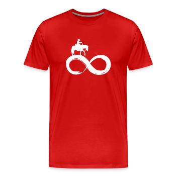 Infinity Westernreiten Westernpferd Trail Quarter - Männer Premium Bio T-Shirt - Rot - Vorne - Damien (186cm)